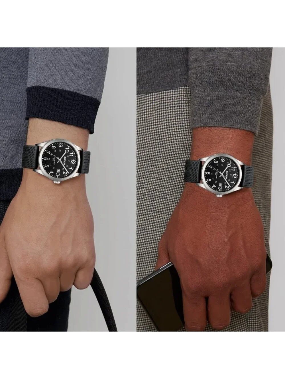 Men's Black Silver Analog Unisex Medical Professionals Waterproof Nurse Watch